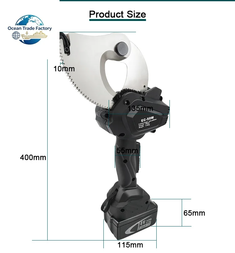EC-50M  Driven Ratchet Cable Cutter Cutting Armored Cable  Hydraulic Tool