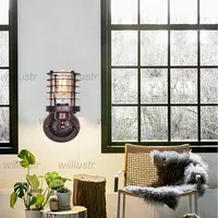 Industrial Style Metal Wall Lamp Vintage Iron Sconce Loft Staircase Aisle Bar Porch Balcony American Countryside Lighting