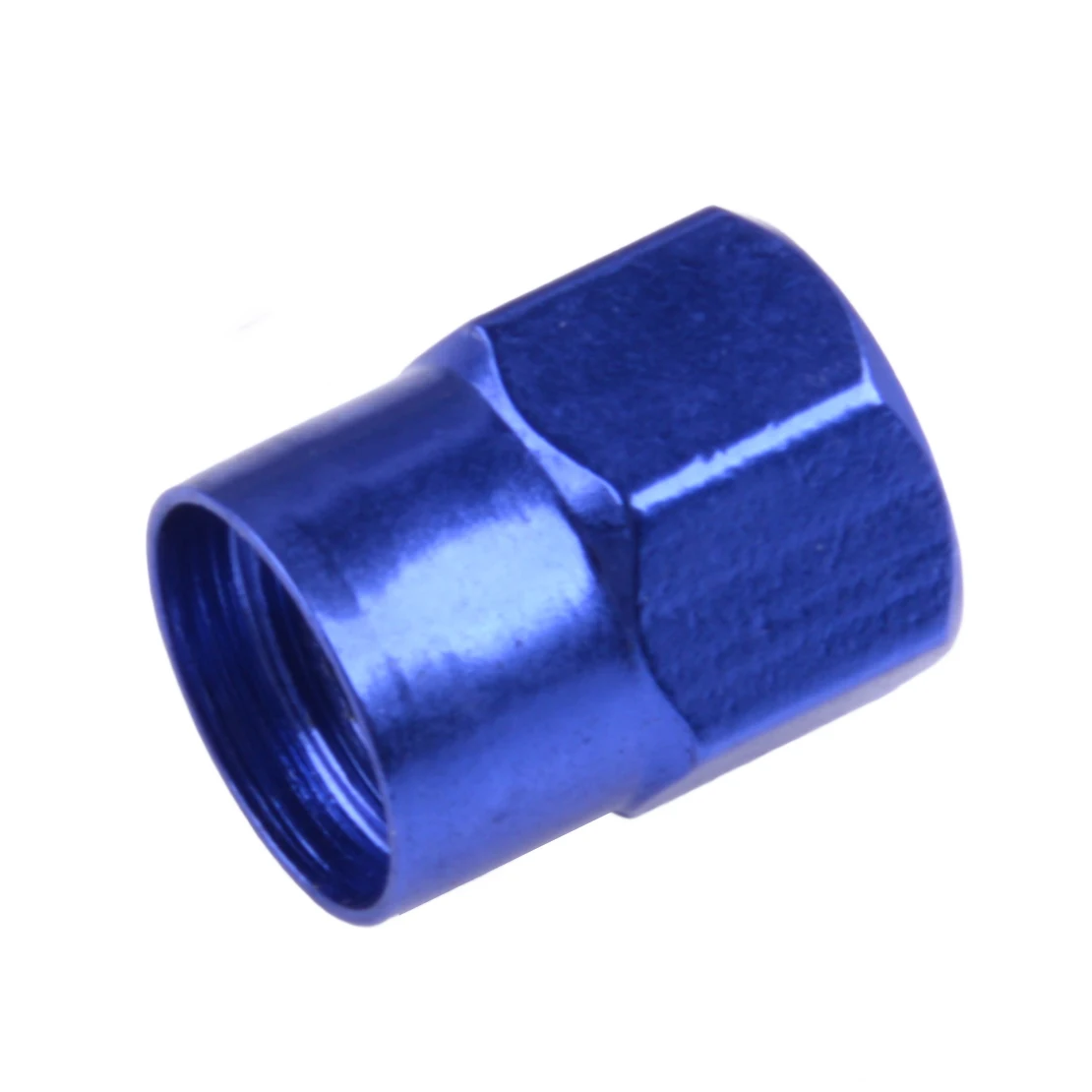 4 Sets Universal Car Auto Tire Wheel Stem Air Valve Hex Caps & Sleeve Cover Blue Aluminum Alloy