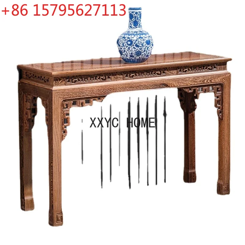 

Стол-подставка для кадильницы из массива палисандра в новом китайском стиле, узкий, длинный, с боковым видом