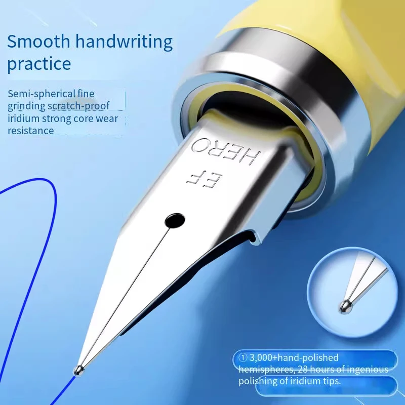 Hero P212 Magnetic Fountain Pen | Posture-Correcting | Student Use | Replaceable Ink Cartridges | Leak-Proof for Kids & Beginner