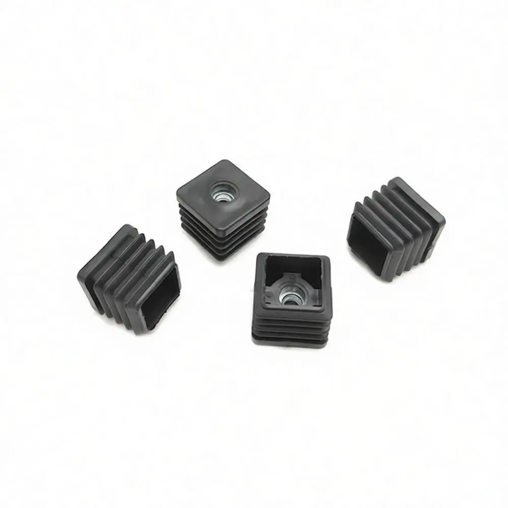 Industrial Square Tube Threaded Nut Plug Furniture Feet End Protector Metal Pipe Fitting Hardware Tube Closing Tool