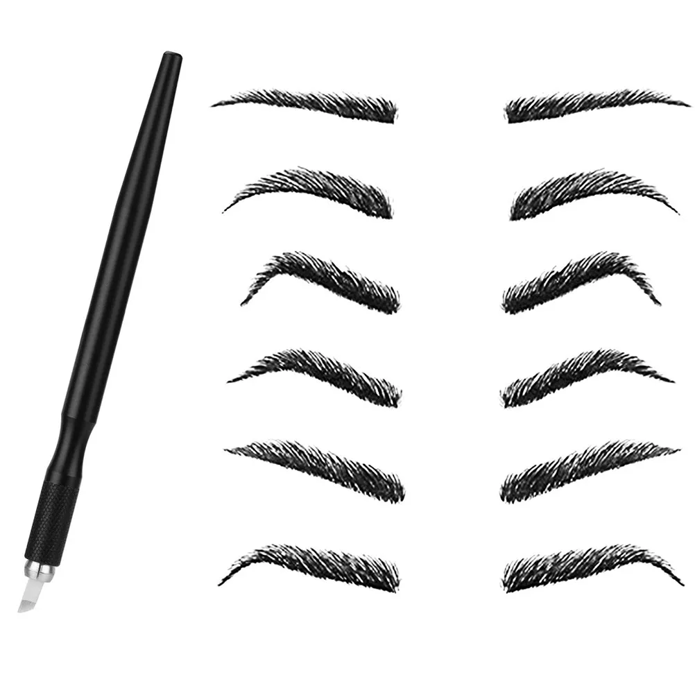 Microblading Pen Aluminum Alloy Eyebrow Tattoo Tool Portable Manual Needle Holder for Brow Styling