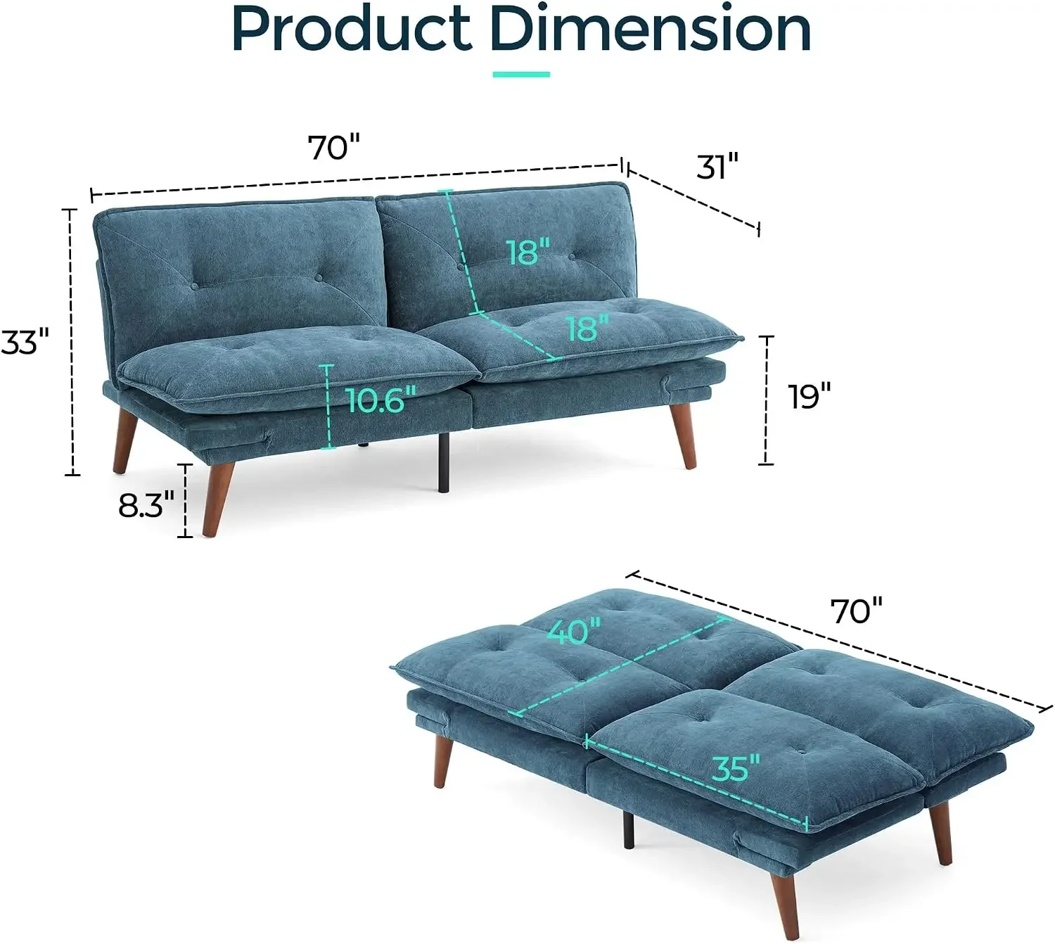 Futon Sofa Bed, 70