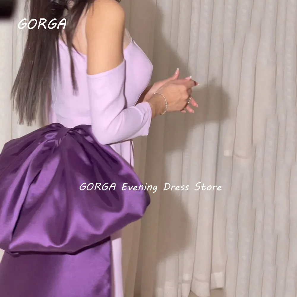 GORGA Purple High Quality O-Neck Beading Slim Mermaid 2024 Formal Ocassion Gown Floor-Length Evening Dresses فستان سهرة نسائي