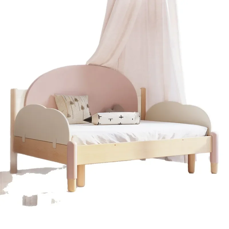 Solid Wood Montessori Floor Bed Retractable Single Tatami for Kids Small Apartment Space Saving Pull Out Design