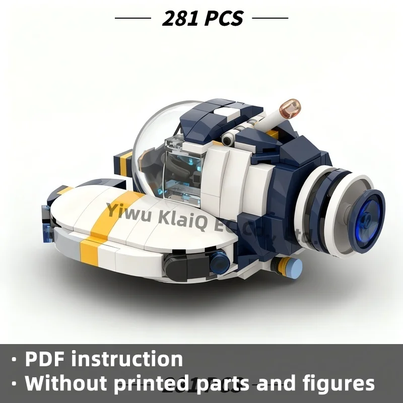 MOC Sci-Fi Ocean Submersible Exploration Pod Building Blocks 281Pcs, Deep Sea Craft Vehicle Bricks Model Adults