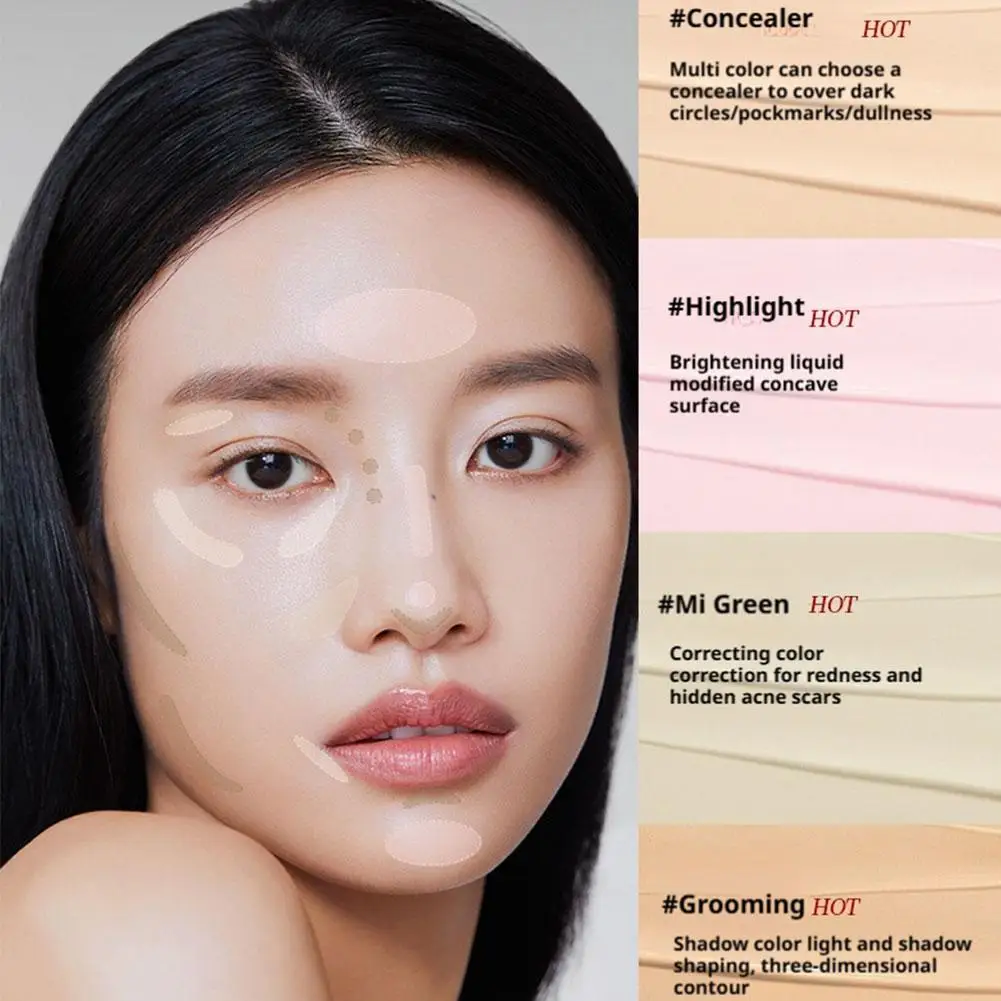 オイルコントロールコンシーラーペン シミをカバーし、顔を明るくします 傷跡、ニキビ跡、クマを除去します 防水液体コンシーラーメイクアップ