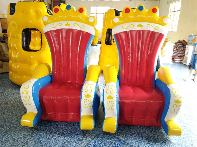 Coofull Tarpaulin Kiddie Air Couch Throne Inflatable Sofa Kids Birthday Party King Queen Princess Inflatable Chairs Balloon