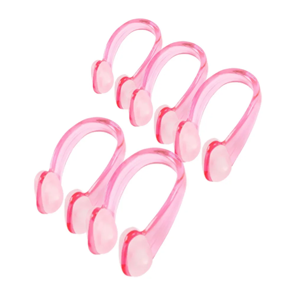 

5pcs Swimming For Kids Swimming Plugs Adults Waterproof Silicone Nose Plug Portable Swim Accessories Diving Nose Clip