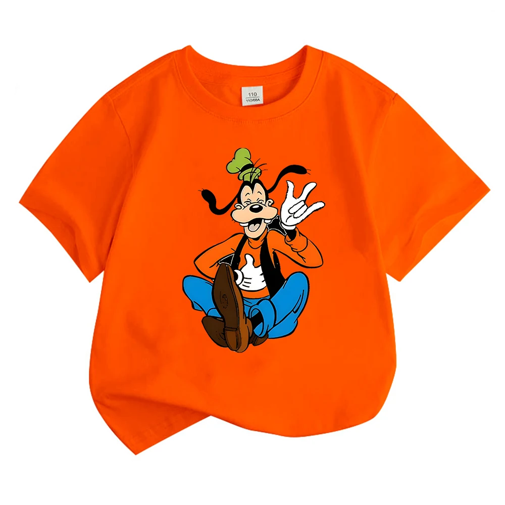 Goofy Cartoon T-shirt Summer Hot Sale Kids Tee-Shirt Printed Short Sleeve Girls Tshirt футболки Cotton Oneck Boys Girls Clothing