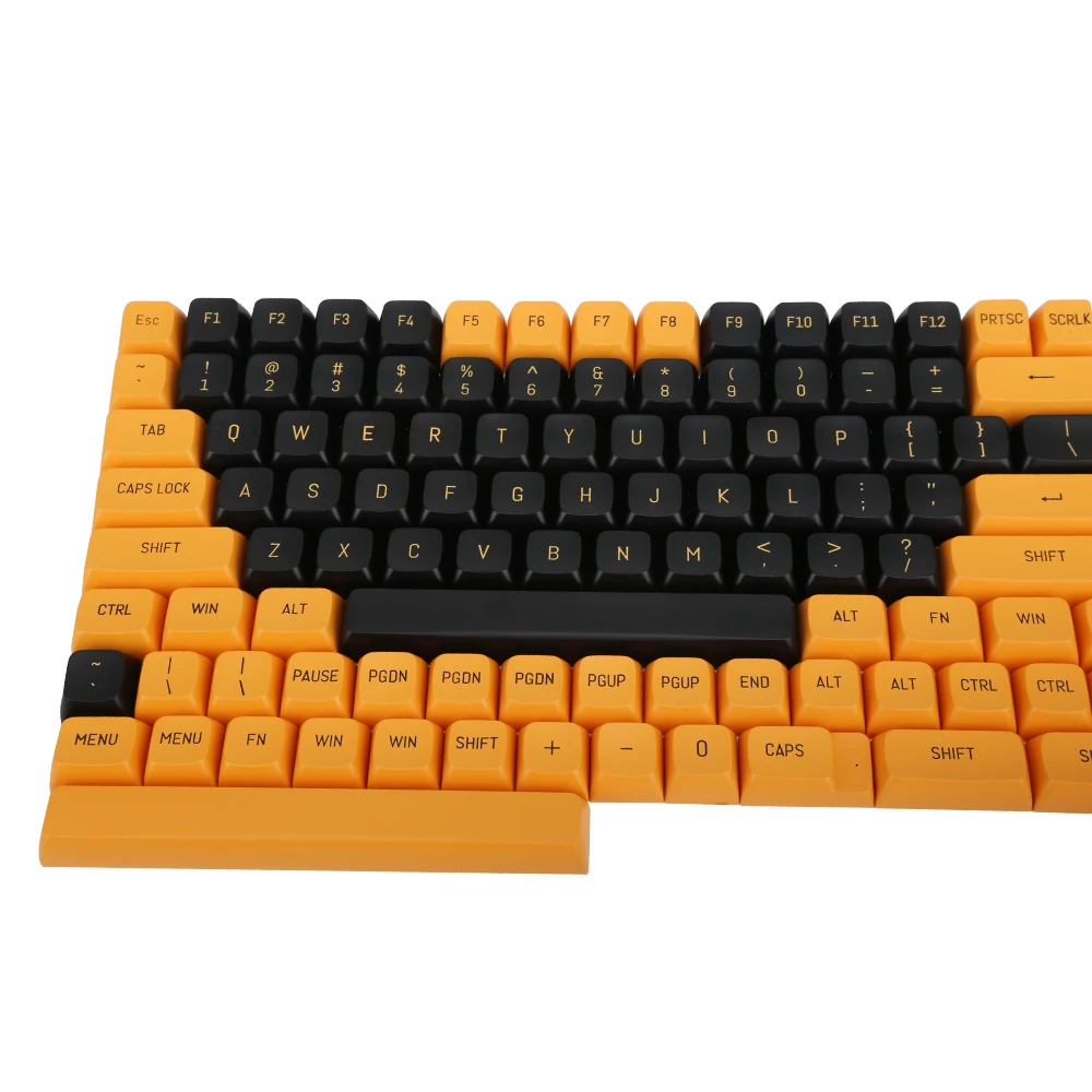 Capuchons de touches de profil PBT double couche, noir, jaune, profil CSA, bricolage, anglais, adaptés aux commutateurs MX, clavier de jeu mécanique, 149 touches