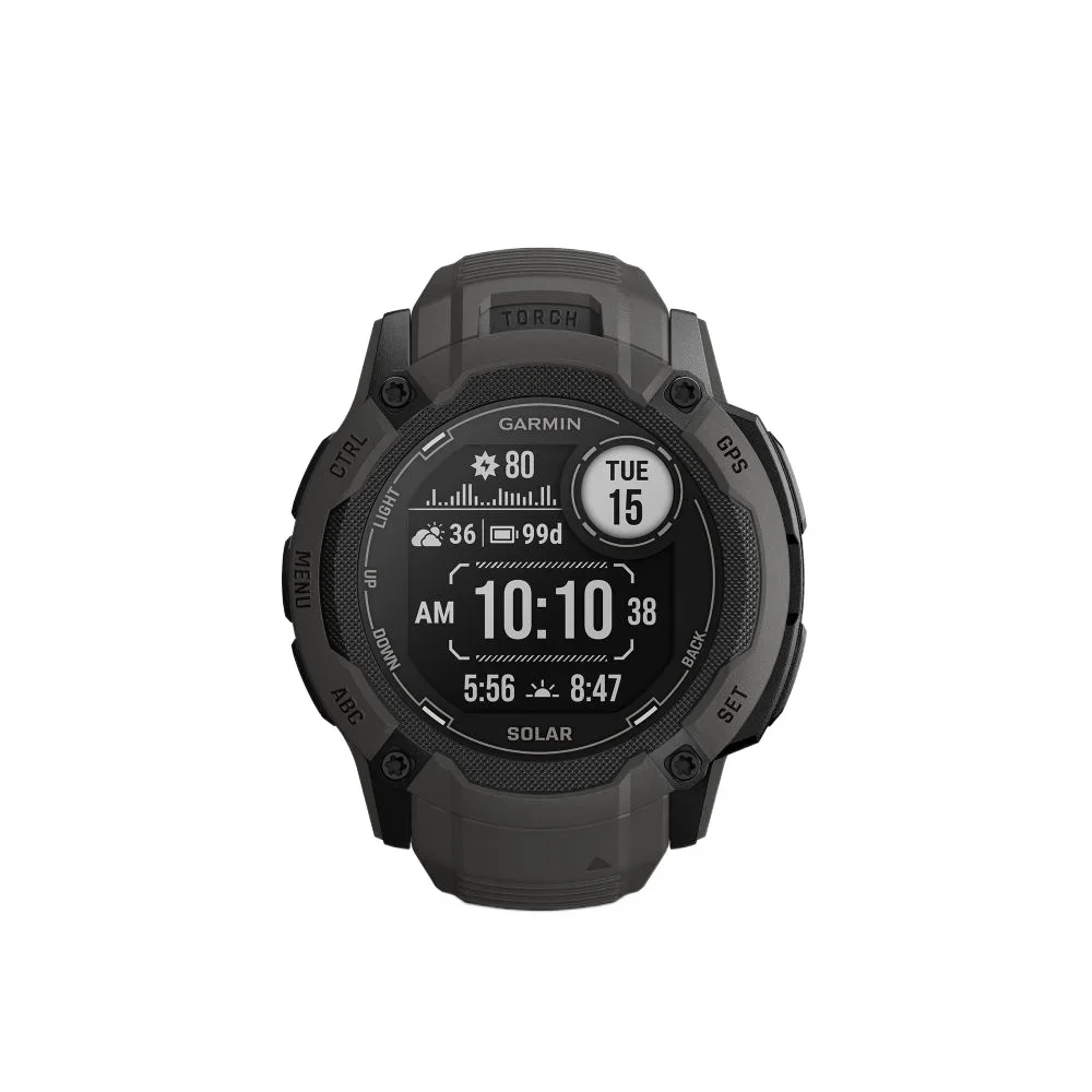 Instinct 2X Solar (50mm) - Bold, Rugged GPS Smartwatch with Built-in LED Flashlight and Solar Charging