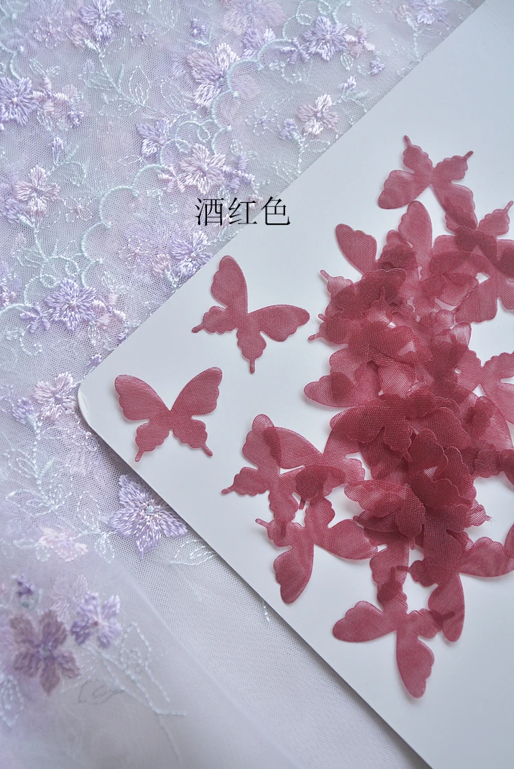 Schmetterlingstüll für Hochzeitskleider, 100 Stück/Packung, 2,8 cm, DIY-Material, Brautkopfschmuck, Ohrringe, Schleier-Accessoires, rs4127 – Detail 15