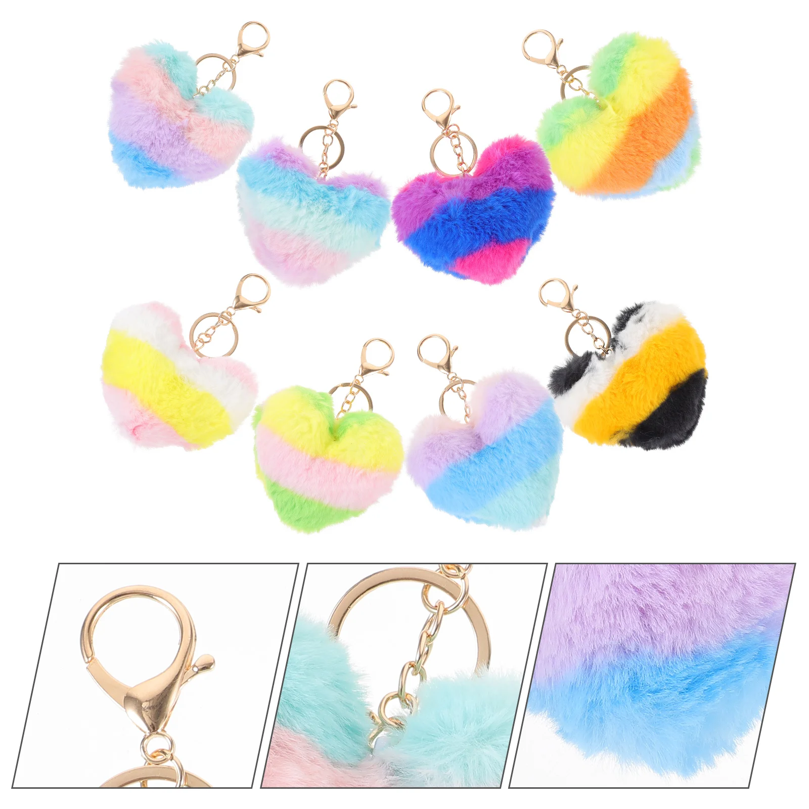 8 Pcs Number Bag Decorative Pendant Man Products Reviews Artificial Fur Removable Car Keychain for Women