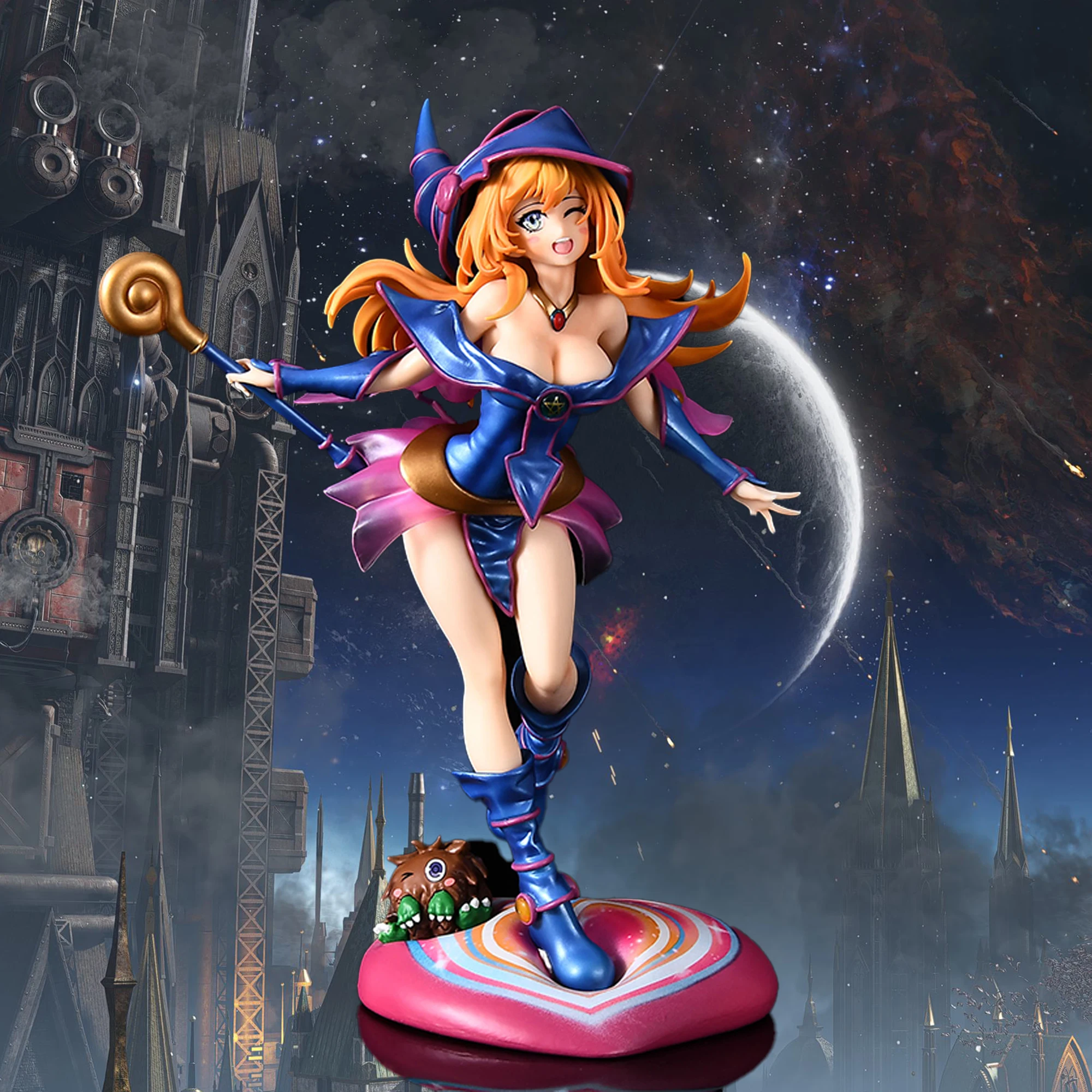 28 سنتيمتر يو جي أوه شخصيات كرتونية الأسود الساحر فتاة عمل نموذج لجسم دمية جمع اللعب الهدايا #1