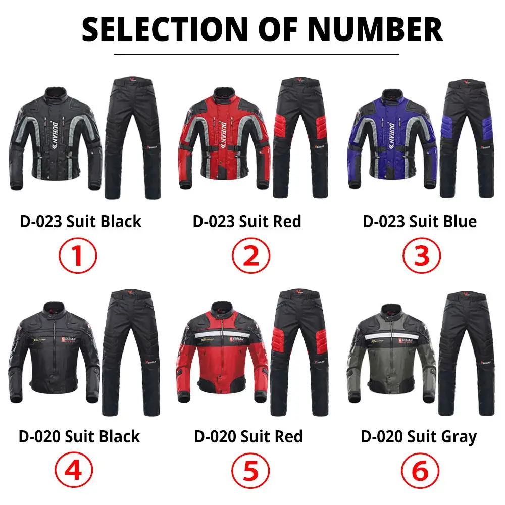 DUHAN Motorcycle Jacket Windproof Protective Gear Chaqueta Moto Motocross Jacket + Pants Set Reflective Moto Riding Racing Suit