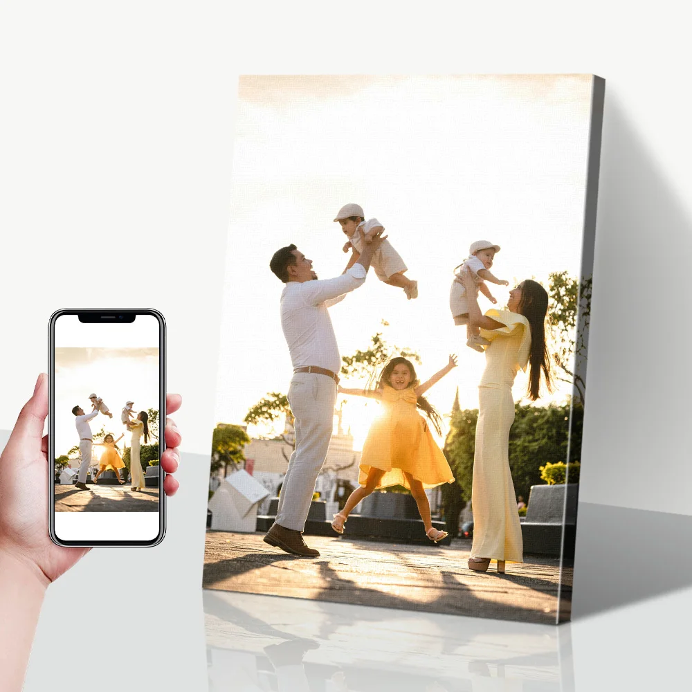 1 Pc Customized Photos on Canvas with DIY Wood Frame or fram
