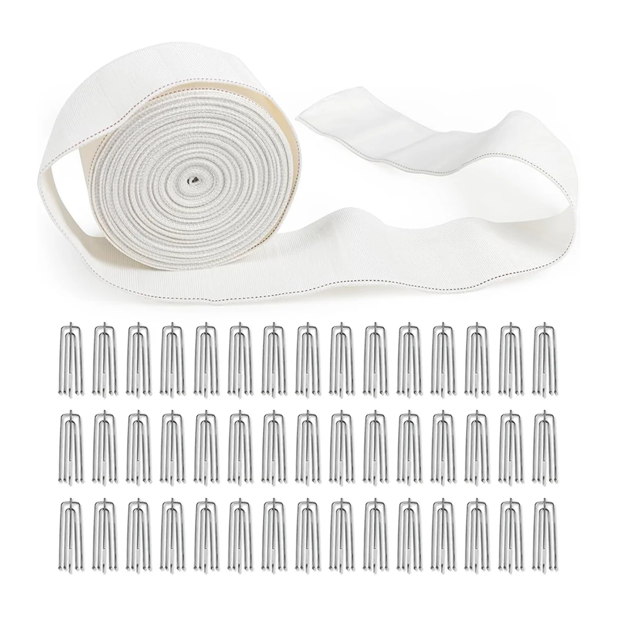 

NEW Curtain Pleat Tape, 10 Meters/11 Yards Pleater Tape for Curtains with 30 Pcs 4 Prongs Curtain Pleat Hooks for Drapes