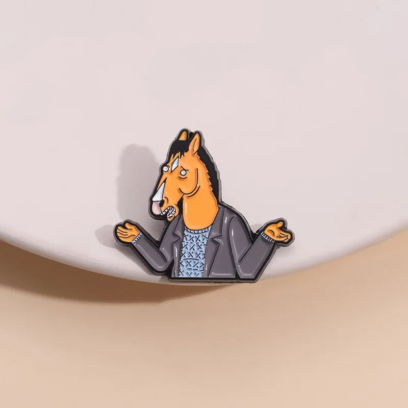 Horse Brooch Funny Cartoon Metal Badge Accessories Factory Wholesale Hijab Pins for Scarf Badges on Backpack Pin Lapel Cap Anime