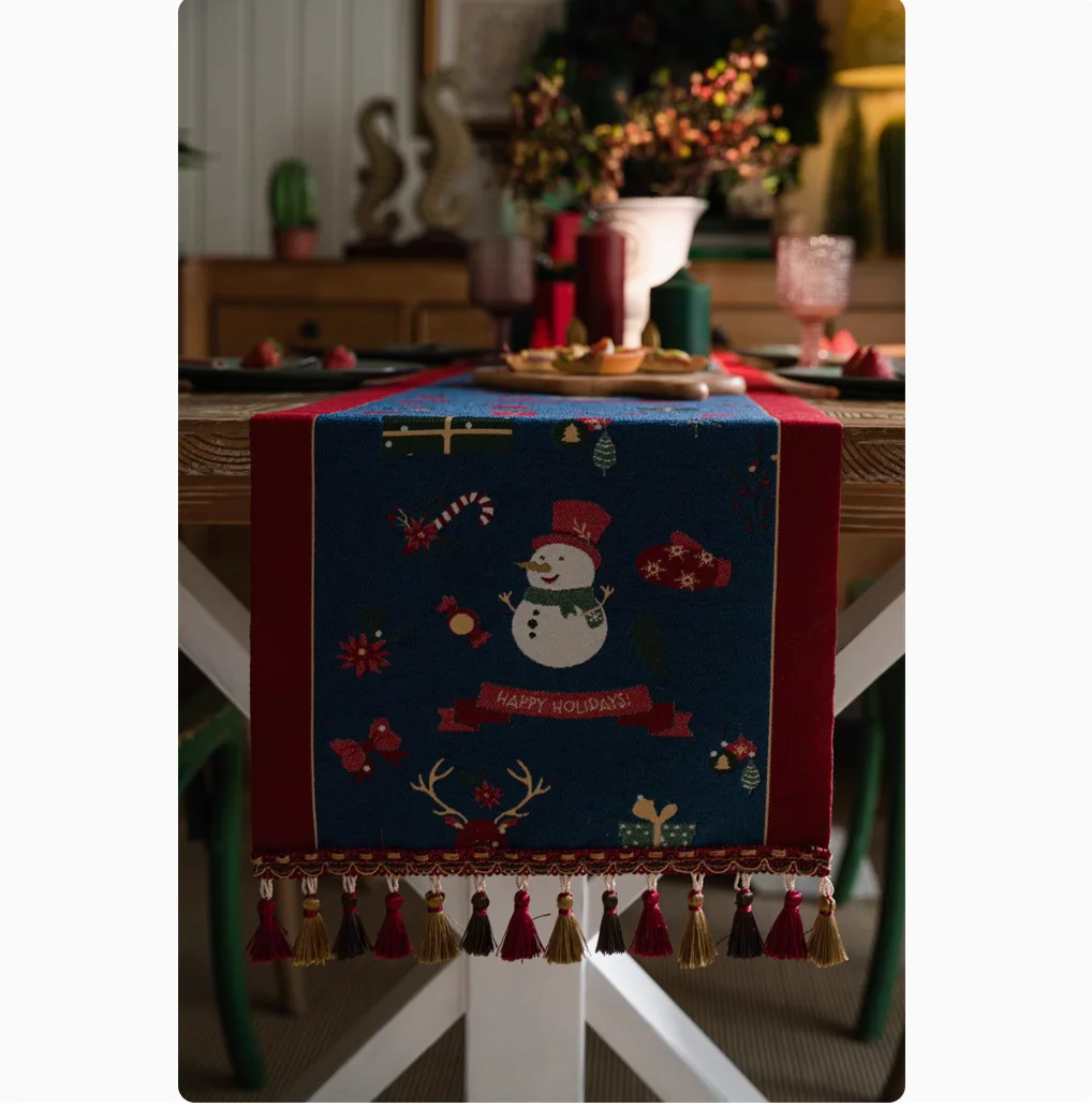 New Year Dec, table flags, Christmas atmosphere, light luxury, high-end American coffee table dinner Mat Cover