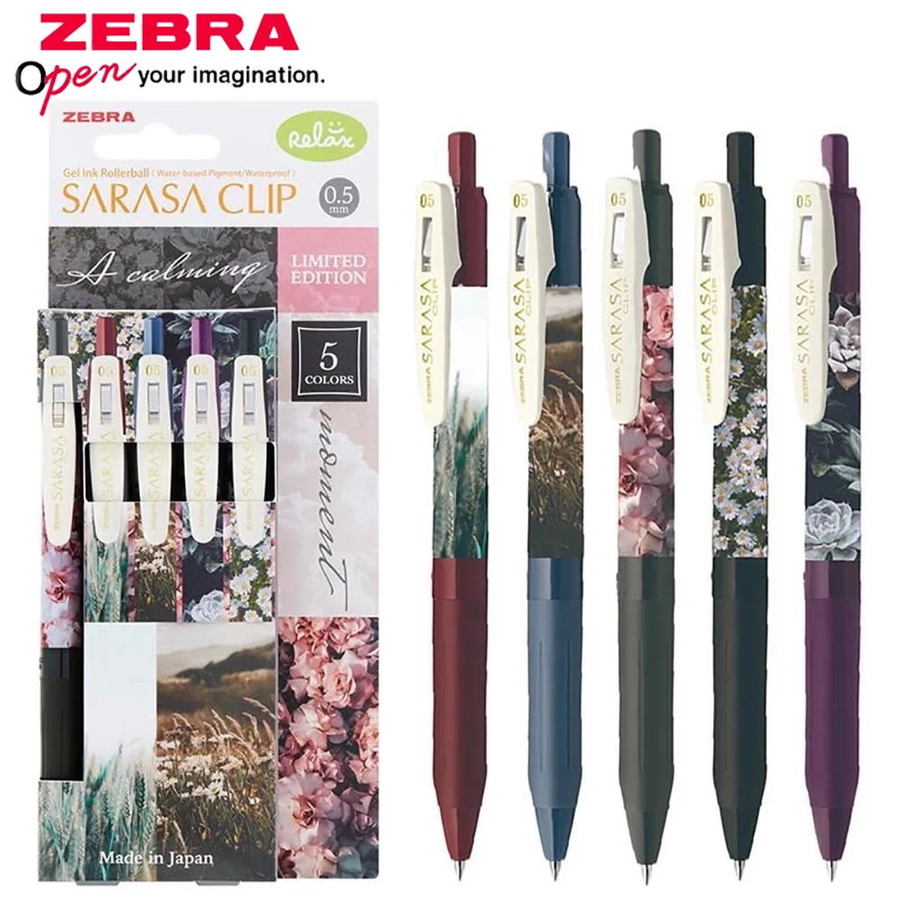 5 шт., японская гелевая ручка ZEBRA SARASA, уютная моментная ограниченная серия, гладкая цветная пресс-кисть, маркер для надписи, художественные канцелярские принадлежности