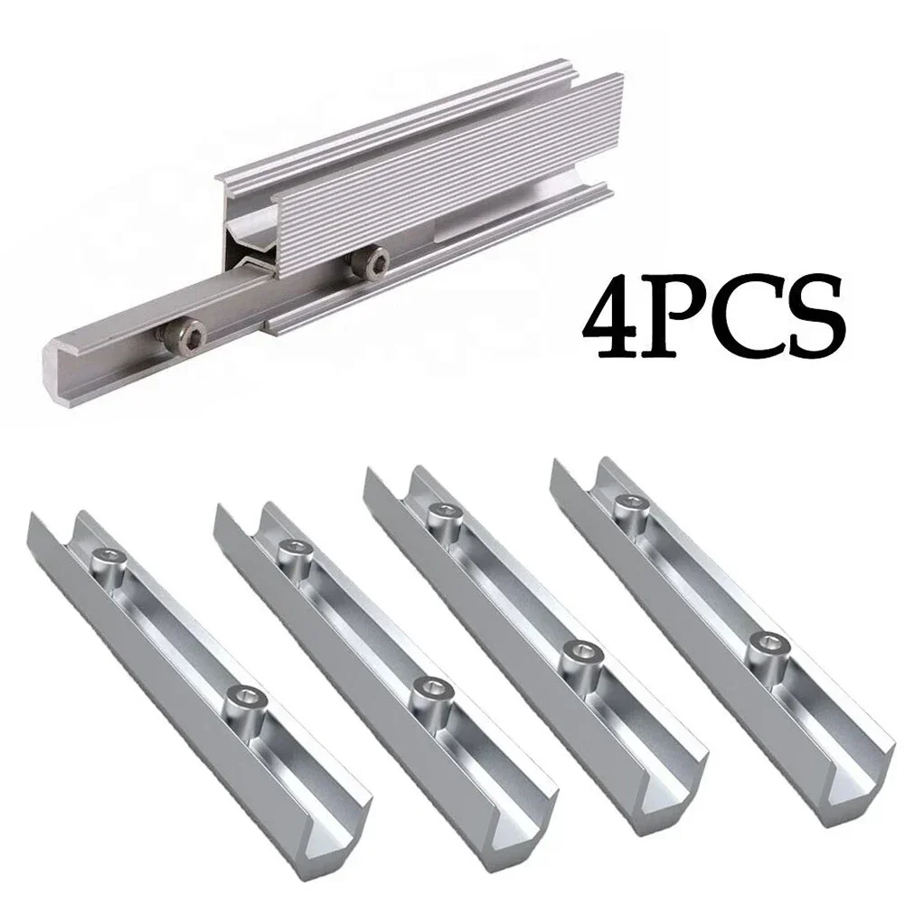 4pcs Solar Panel Rail Connecto 14cm Aluminum Rail Bracket Connector With Screws Solar Photovoltaic Bracket Mounting Rail