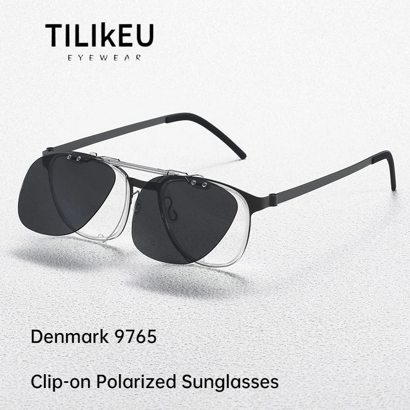 

Denmark New Designer 9765 Clip Hang-On Polarized Sunglasses Men Outdoor Driving Fishing Clip-On Lens Sun Glasses UV Protection