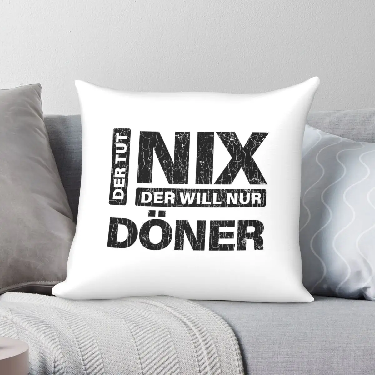 Der Tut Nix Der Will Nur Dﾶner Pillowcase Polyester Linen Velvet Pattern Zip Decor Pillow Case Room