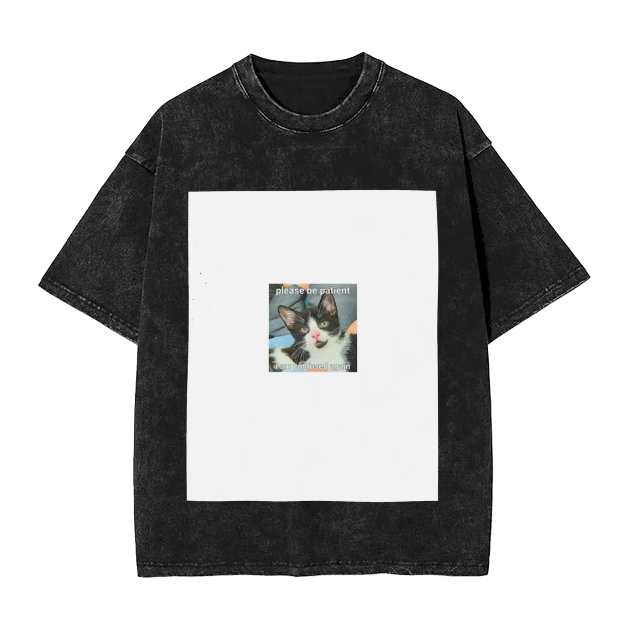 Cursed Cat Meme Classic Chic A Vintage Oversized Cotton Unisex T-Shirts