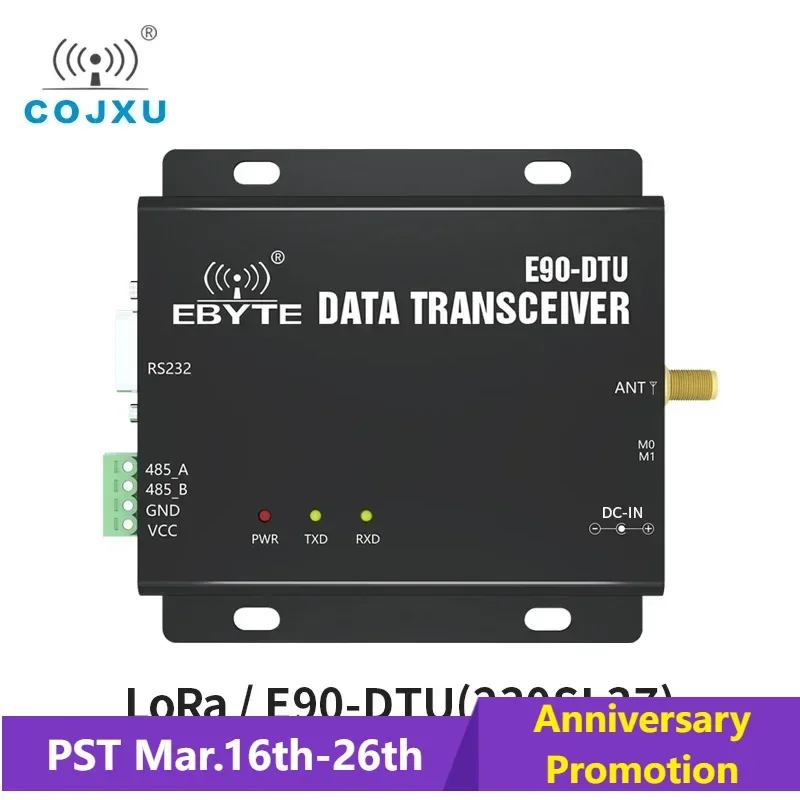 SX1262 LoRa 230MHz 37dBm RS232 RS485 RSSI ebyte E90-DTU(230SL37) Networking Modem PLC Long Distance 20km Lora Modem