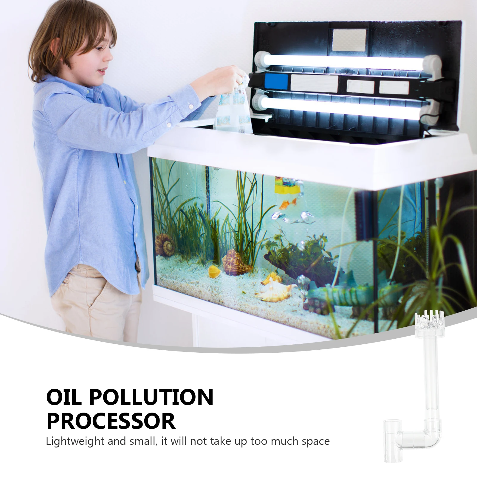 

Fish Tank Oil Film Remover Aquarium Water Plant Processor Degreaser Protein Skimmer ABS Material Long Use Small Size