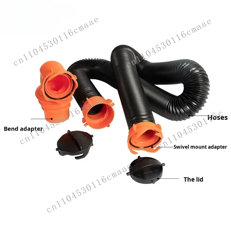 RV sewage pipe, water tank downpipe, black toilet hose drain pipe, sewer accessories, easy to operate, convenient storage