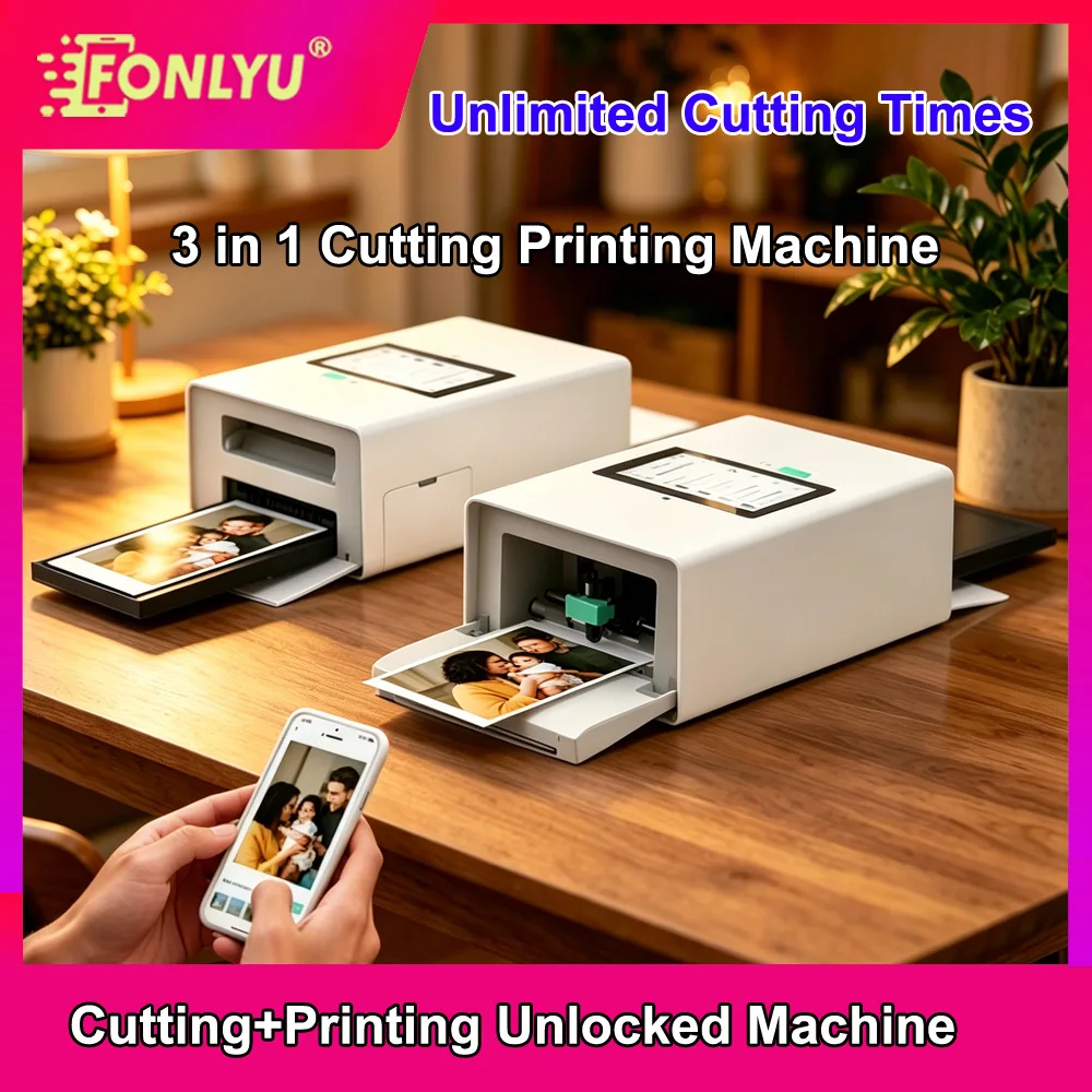 

FONLYU 3 in 1 Dye Sublimation Mobile Phone Skin Sticker Printer and Screen Protector Cutting Machine for Mobile DIY Back Film