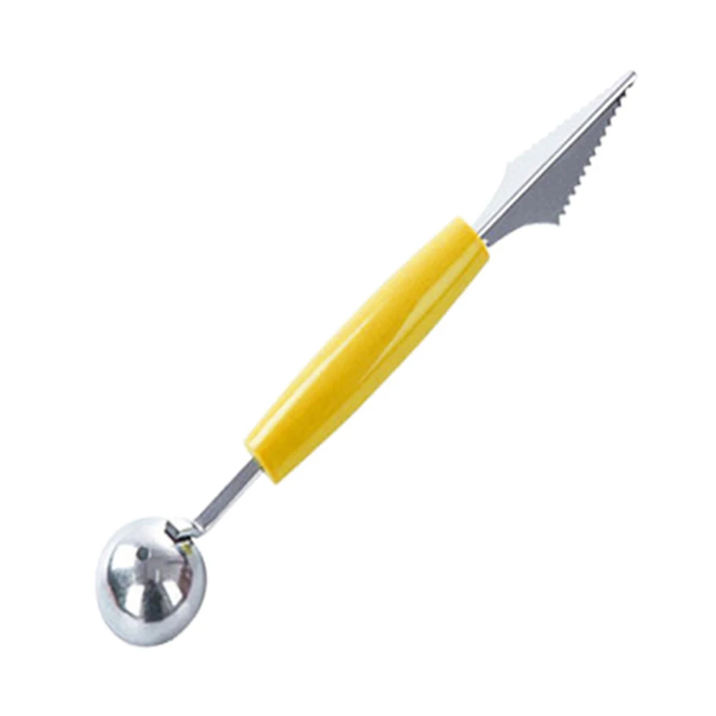

Double Headed Fruit Scoop Stainless Steel Spoon Ball Digger Creative Carving Tool Kitchen Gadgets Vegetables Melon Fruit