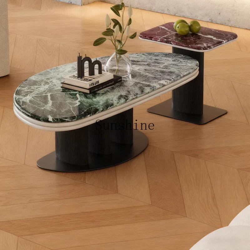 

Italian minimalist high-end luxury stone coffee table marble living room home low table