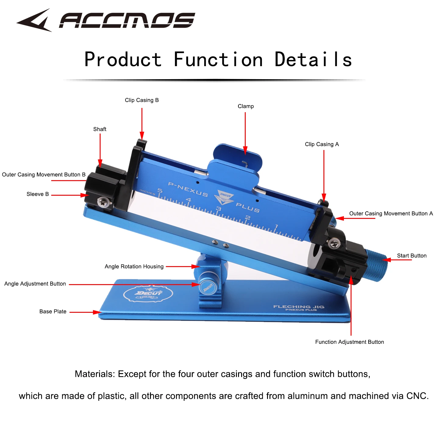 

Универсальный регулируемый инструмент для наклеивания оперений стрел DECUT Archery, подходит для оперений 1.75, 1.8, 2, 3, 4, 5 дюймов