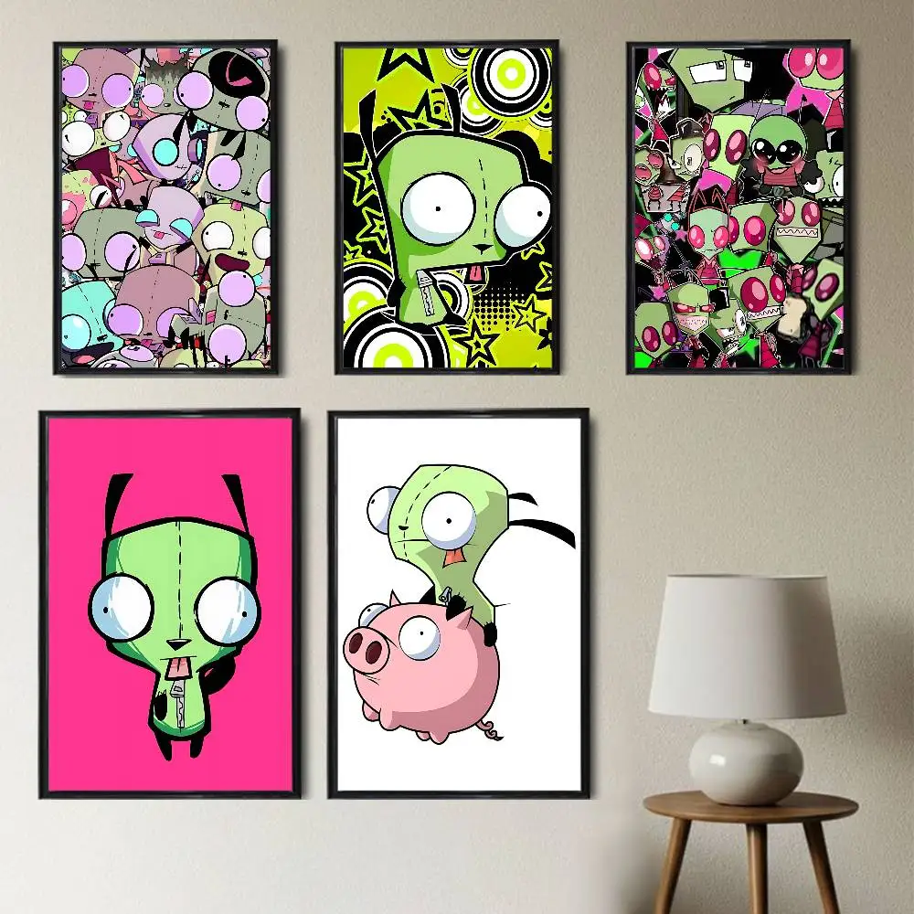 LIKE doughnuts GIR Invader Zim Poster HD Art Wall Waterproof Home Living Room Bedroom Bar Aesthetic Decoration