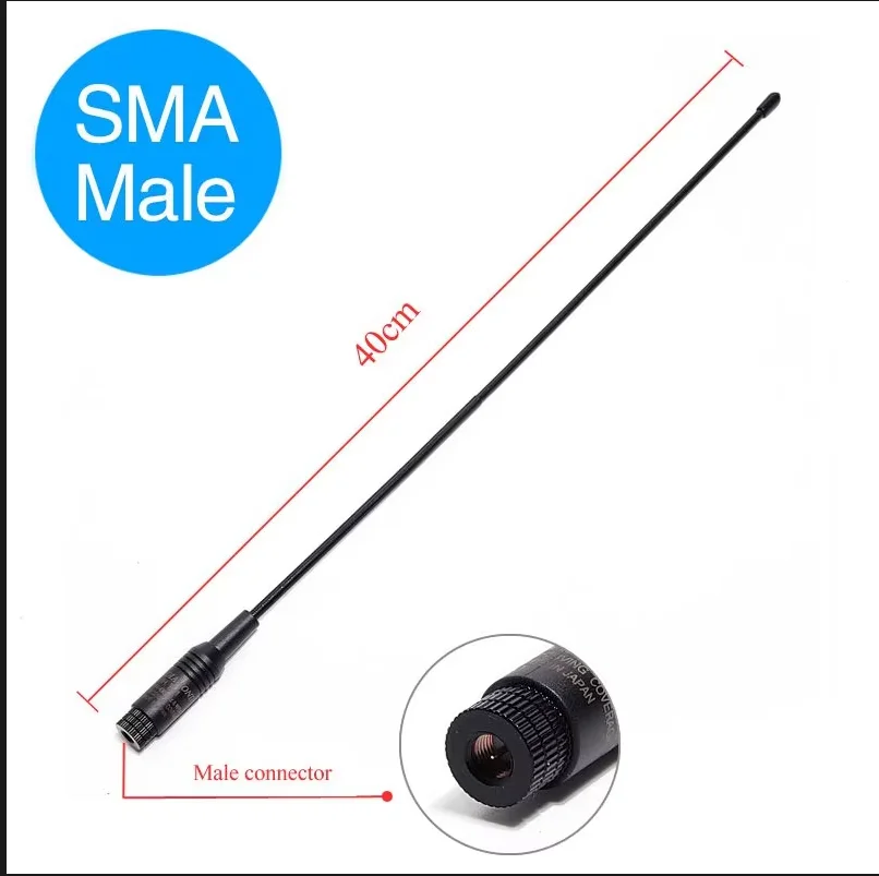 RH-771 SMA-hembra/macho de doble banda VHF/UHF antena Flexible suave para Baofeng Quansheng YAESU ICOM Kenwood Walkie Talkie Ham Radio