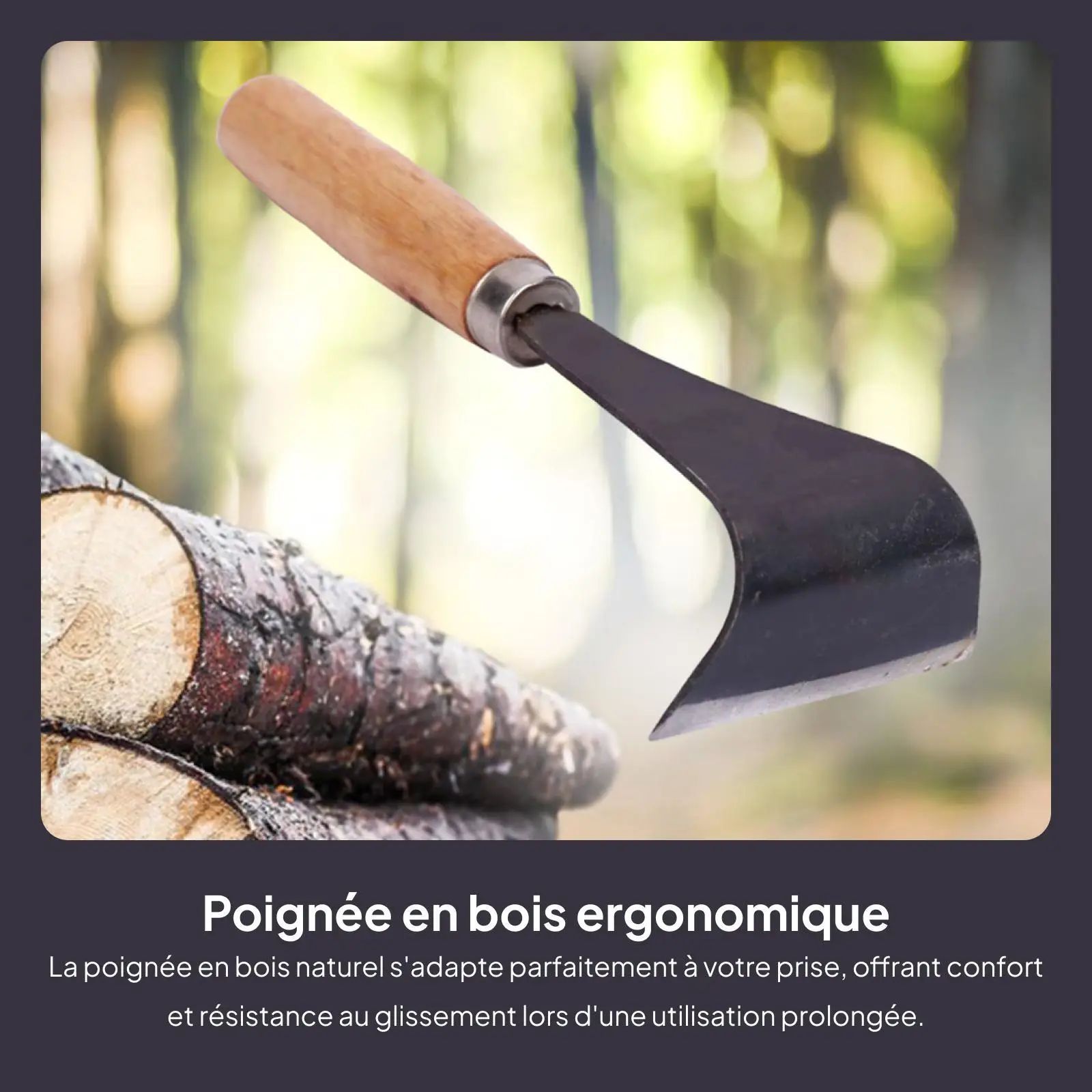 Efficient Bark Scraper Wooden Handle Sharp Steel Shovel Woodworking Hand Tool for Multiuse Tasks