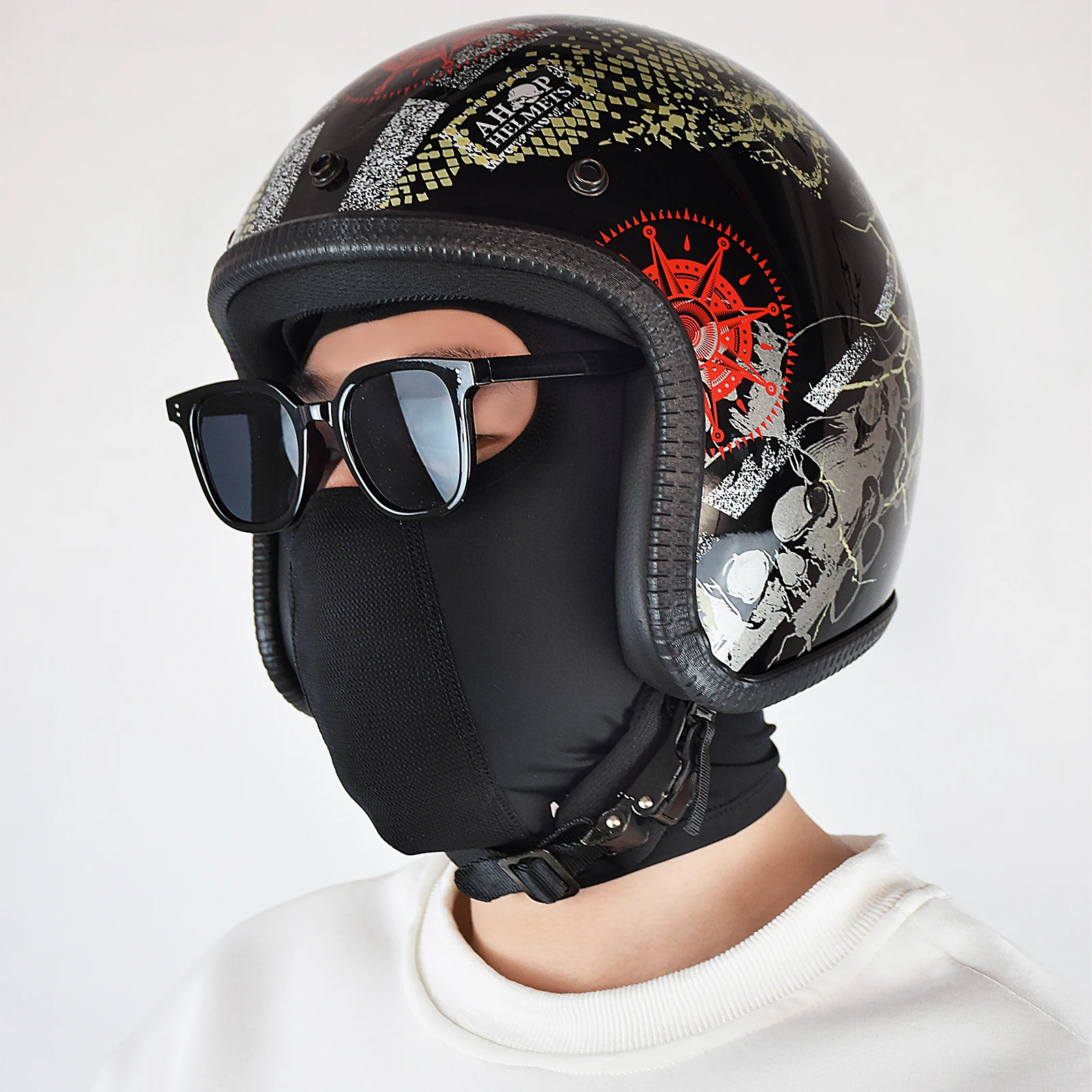 Ice Silk Motorcycle Head Cover Motocross Anti-UV Breathable Sweat High Elasticity Moto Balaclava with Glasses And Headphone Jack