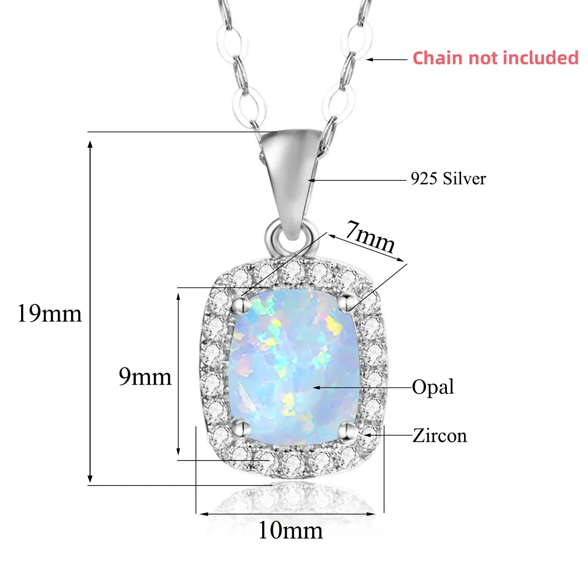 Vintage Opal Gemstone Pendant for Women Silver 925 Chain Crystal Zircon Necklace for Party Mother\'s Day Gift Trendy Fine Jewelry