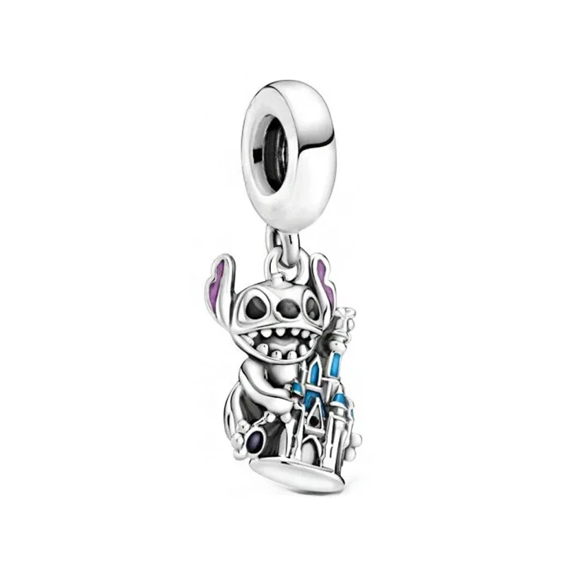 925 Silber Potdemiel Disney Mickey Stitch Toy Story Charm Anhänger Passend für Halskette Original Armband DIY Edles Damen-Partygeschenk