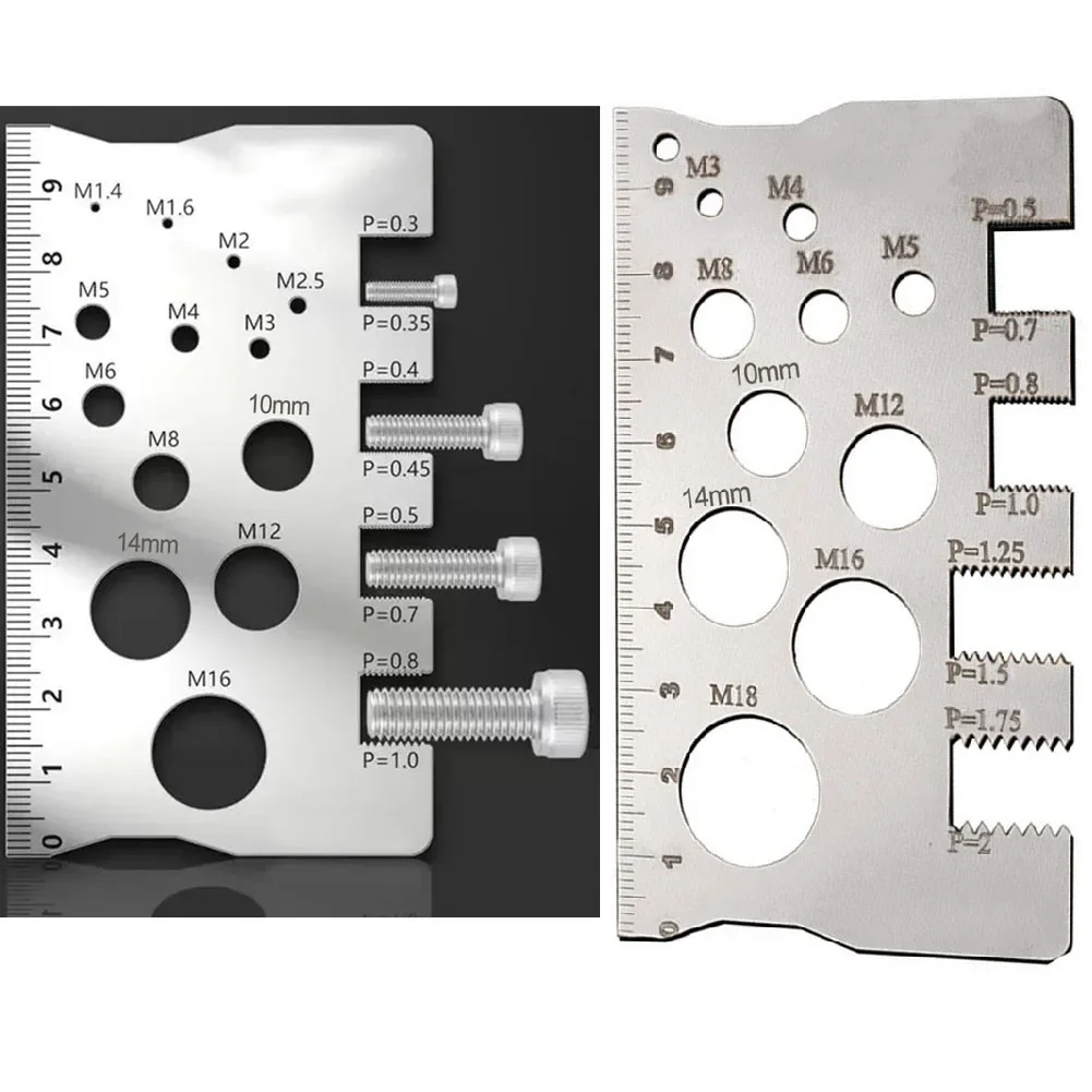 Screw Thread Pitch Gauge Ruler Measuring Tool Bolt Nut Metric Stainless Steel Screw Thread Pitch Gauge Measuring Tapes Rulers