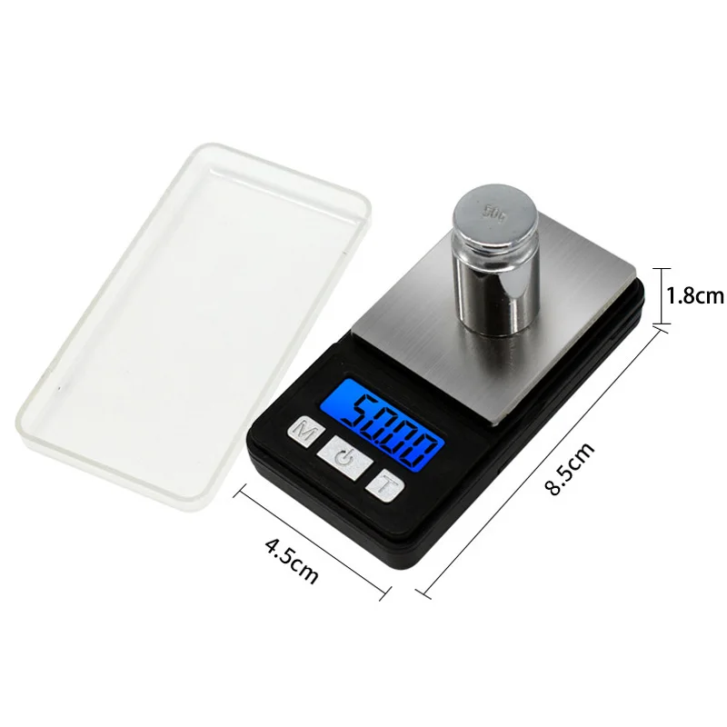 Portable Digital Jewelry Scale Mini Pocket Scale 200g/500g 0.01g High Precision LCD Backlight Electronic Scale Weighing Tool