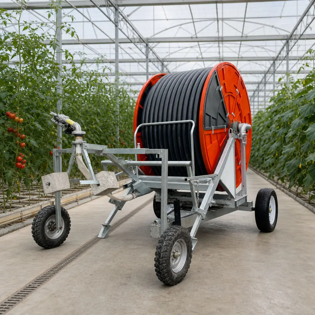 Rubber Reel Sprinkler Irrigation System Remote Control Farm Watering Equipment for Vegetable Field