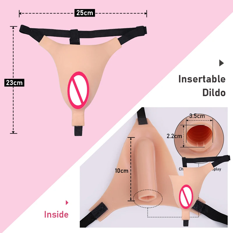 ONEFENG Adjustable Elastic Band Silicone Panties Gays Pussy Pants  Sexy Fake Vagina Form Crossdresser Transgender Shemale