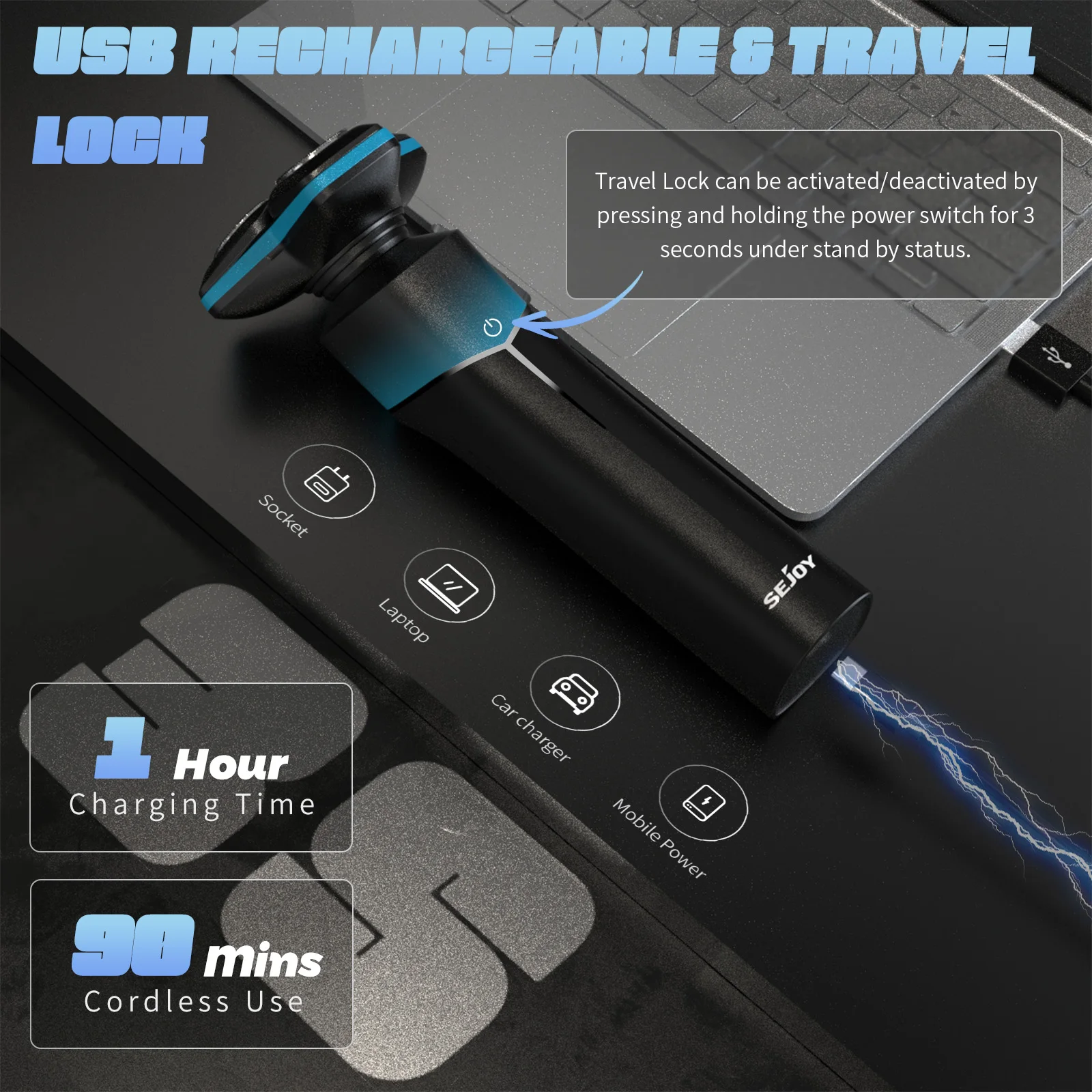 ماكينة حلاقة كهربائية 5 في 1 من SEJOY، ماكينة تشذيب الشعر القابلة لإعادة الشحن، ماكينة حلاقة الأنف، ماكينة قص شعر اللحية اللاسلكية الاحترافية