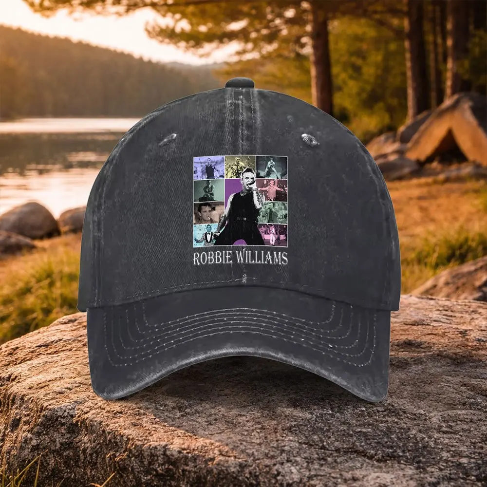 Casual Versatile Robby Williams Printed Washed Baseball Cap, Suitable for Golf, Casual Wear, And Outdoor Activities, Unisex Golf
