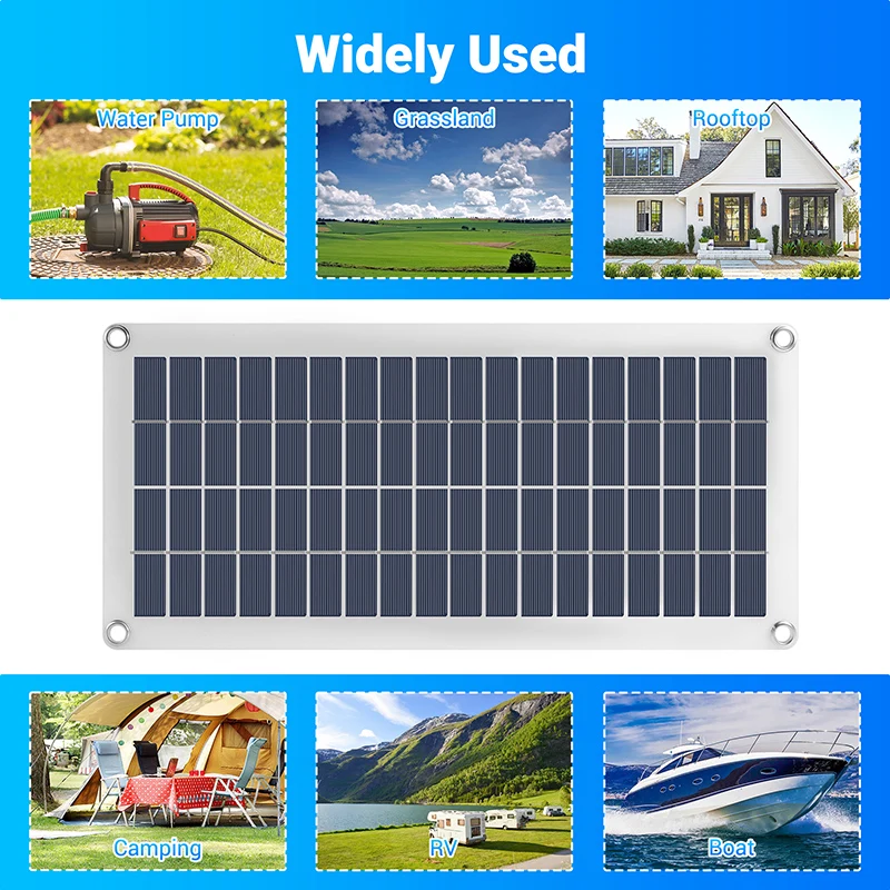 

Солнечная панель 15 Вт, 12-18 В, для зарядки телефонов, автодомов, автомобилей, MP3-плееров, планшетов, внешний источник питания для аккумуляторов